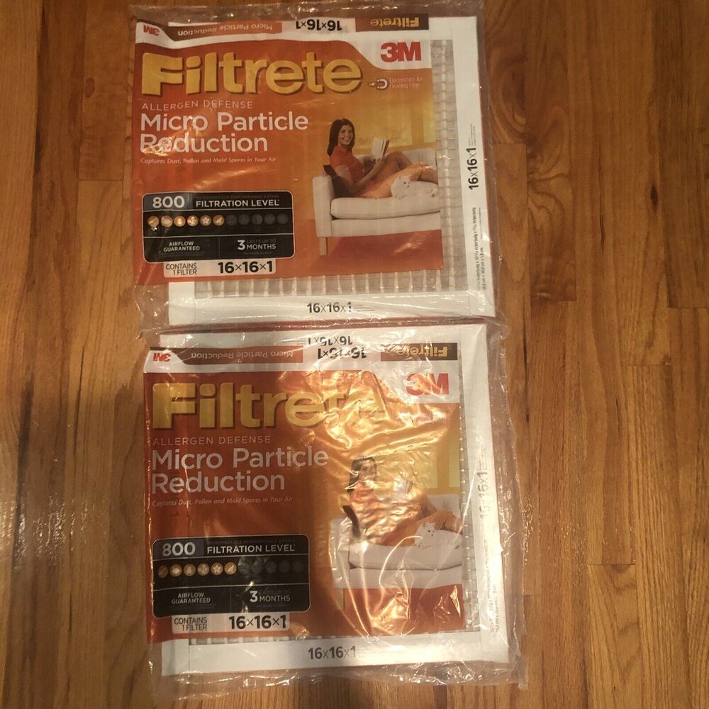 2 Filtrete 3M, 14x18x1 800 MPR Micro Particle Reduction HVAC Air Filters